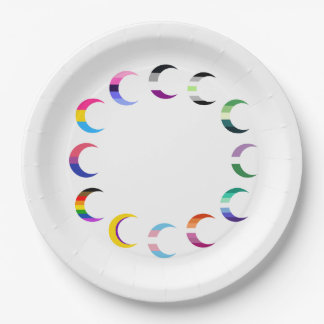 Pride Time Crescent Moon Design Paper Plates