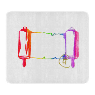 Pride Torah Art Challah Cutting Board