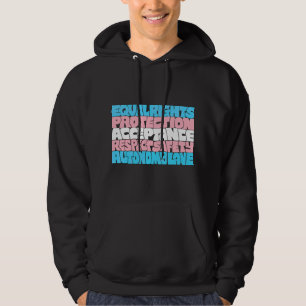 PRIDE Trans rights word art flag LGBT quote gift Hoodie