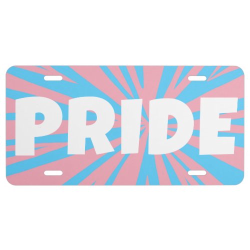PRIDE Transgender Flag Colorful Fun Unique CUSTOM License Plate