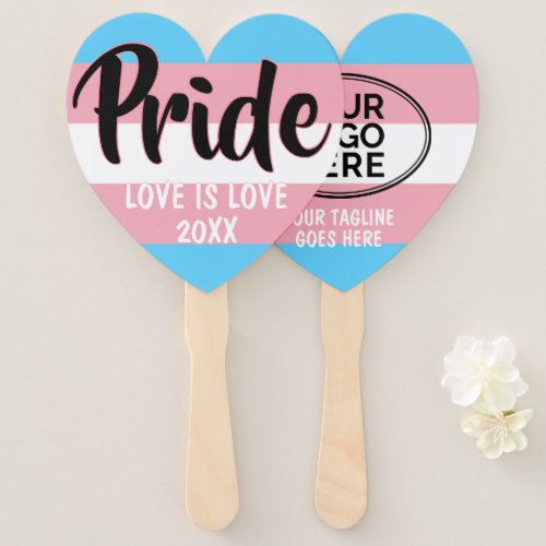 Pride Transgender Flag Custom Logo Hand Fan