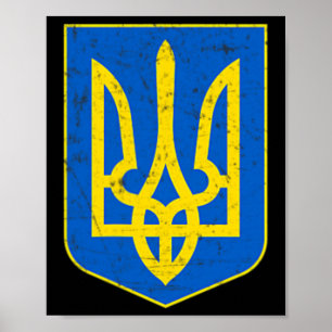 Pride Ukrainian Flag Coat Of Arms Gift Support Poster
