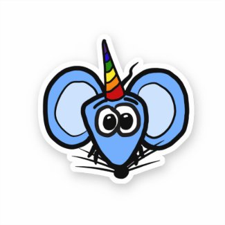 Pride Unicorn Sticker featuring Miki the Mouse