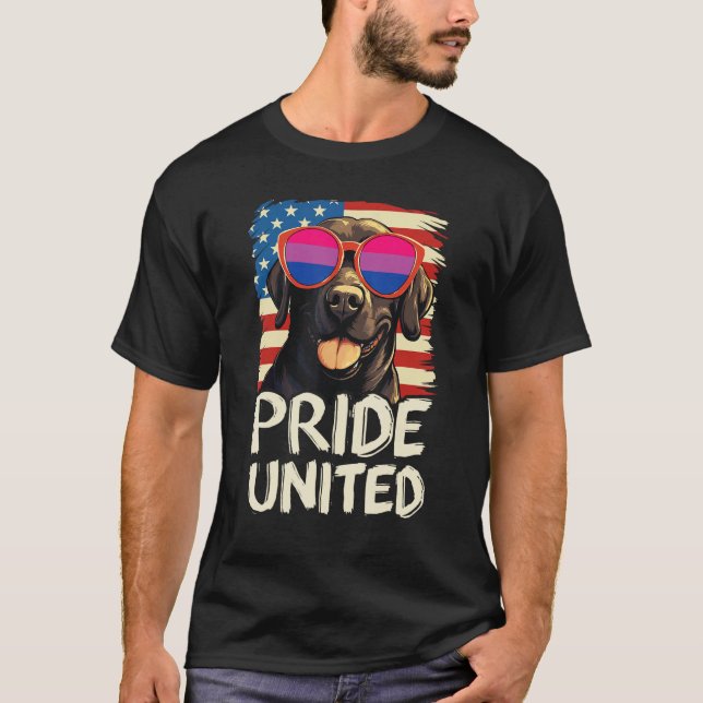 Pride United  Labrador Bisexual Flag Sunglasses T-Shirt (Front)