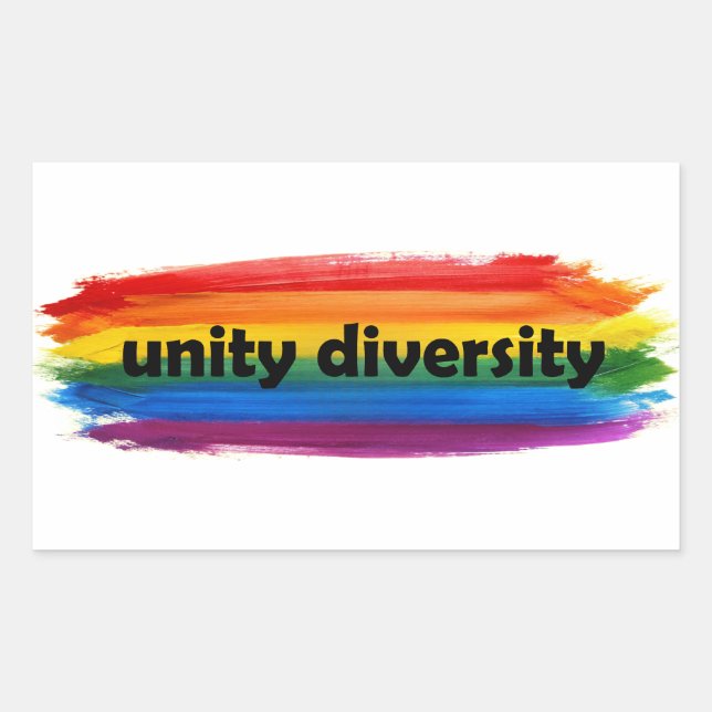 PRIDE UNITY DIVERSITY RECTANGULAR STICKER (Front)