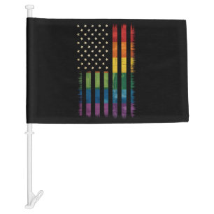 Pride USA America Distressed Rainbow Flag LGBTQ