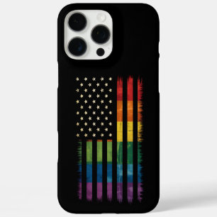 Pride USA America Distressed Rainbow Flag LGBTQ iPhone 16 Pro Max Case
