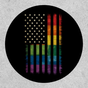 Pride USA America Distressed Rainbow Flag LGBTQ Patch