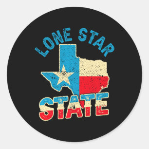 Pride Usa Patriot Lone Star State Texas Independen Classic Round Sticker