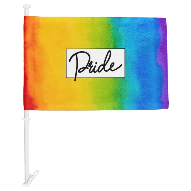Pride Watercolor Style Car Flag (Front)