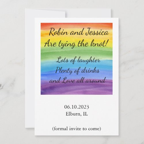 Pride Wedding Announcement Save the Date