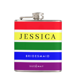 Pride Wedding Bridesmaid Hip Flask Custom LGBTQ