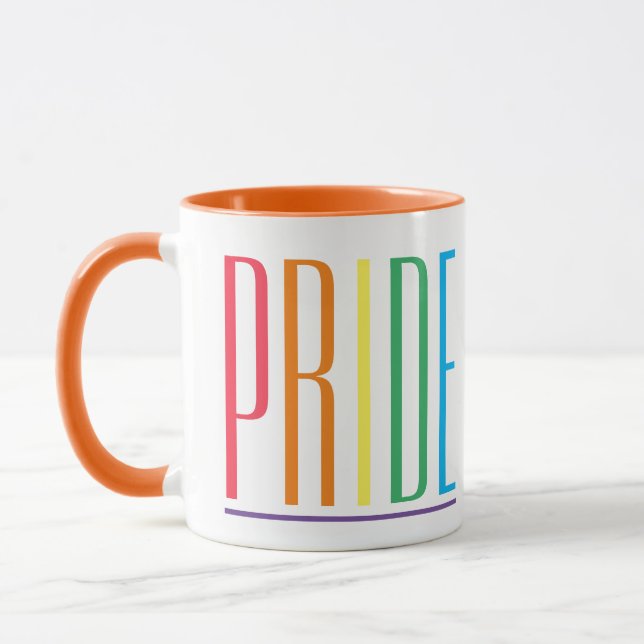 PRIDE White Orange Combo Mug (Left)
