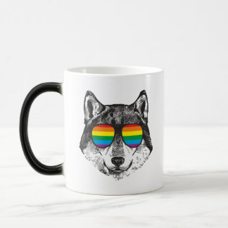 PRIDE WOLF Lgbt Gay Pride Flag Color Morph Mug