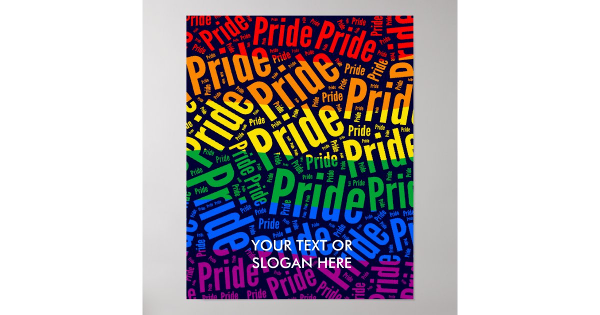 PRIDE WORD PATTERN COLOR -.png Poster | Zazzle