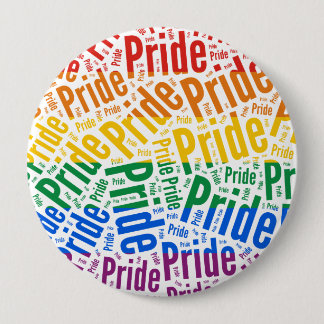PRIDE WORD PATTERN FLAG PINBACK BUTTON