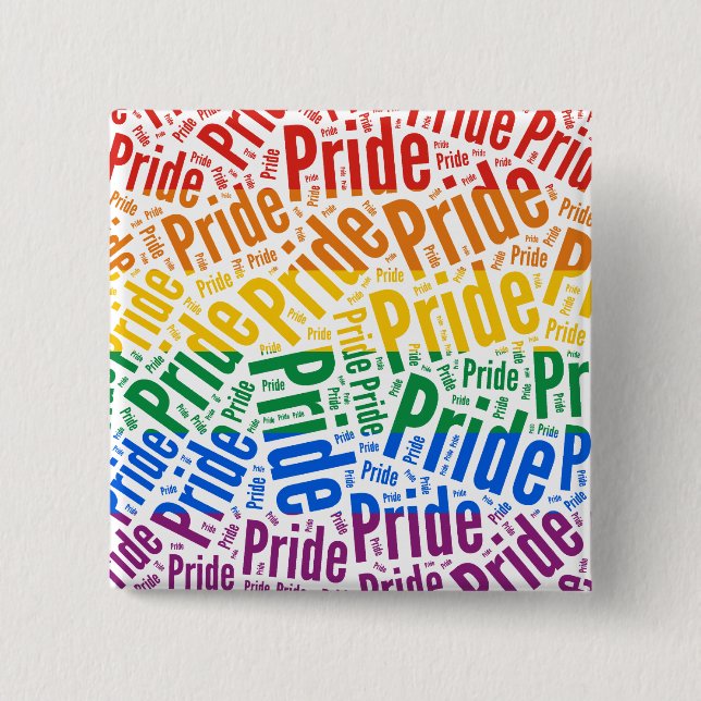 PRIDE WORD PATTERN FLAG -.png Pinback Button (Front)