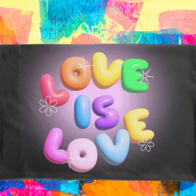 Prideful Comfort: Love is Love 3D Rainbow Pillow Case (Creator Uploaded)