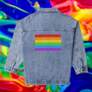 PrideThreads: Rainbow Flag Denim Jacket