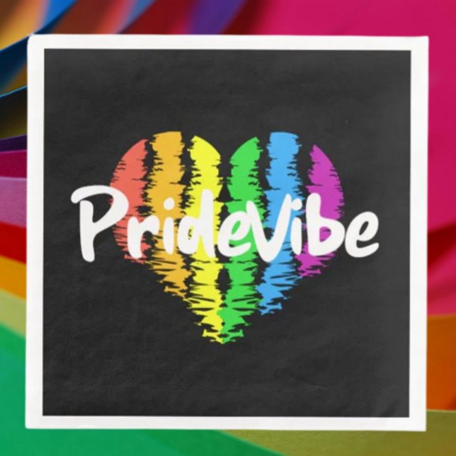 PrideVibe Heart: Bold Black Paper Napkins (Creator Uploaded)
