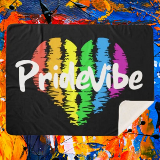 PrideVibe: Wrap Yourself in Rainbow Heart Sherpa Blanket (Creator Uploaded)
