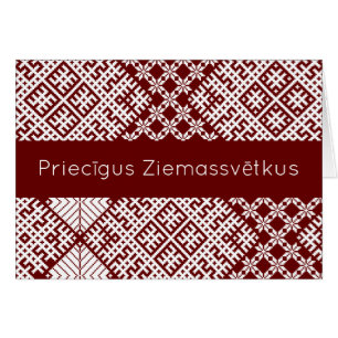 Priecigus Ziemassvetkus Traditional Latvian Design Cards