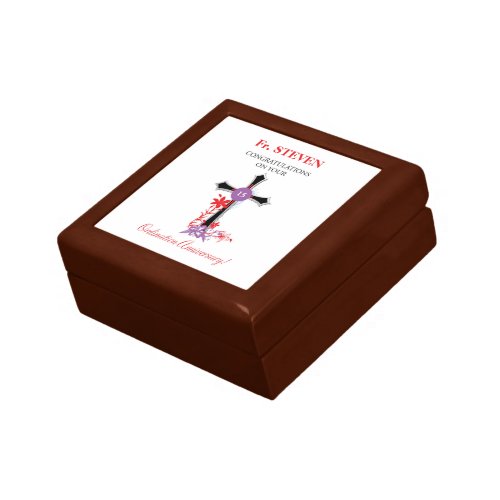 Priest 15th Ordination Anniversary Black Cross Gift Box