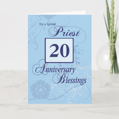 Priest 20th Year Anniversary Blue with Swirls  Card