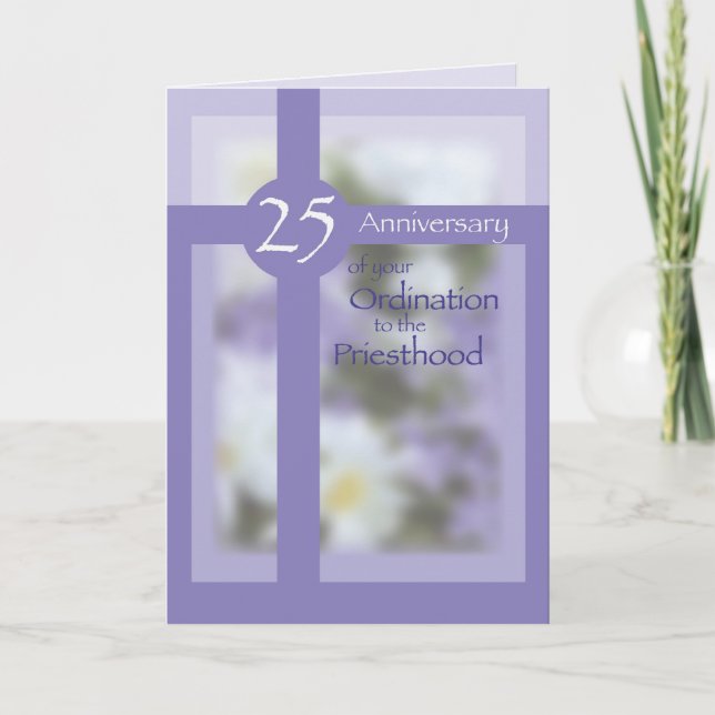 Priest 25th Anniversary Congratulations, Purple Card (Front)