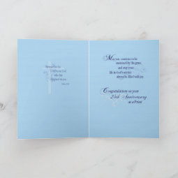 Priest 25th Ordination Anniversary Blue, Silver Card | Zazzle