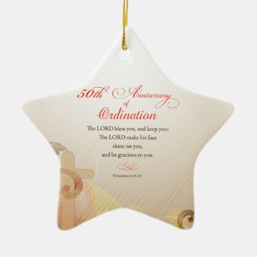 Priest 50th Anniversary of Ordination Blessing Ceramic Ornament