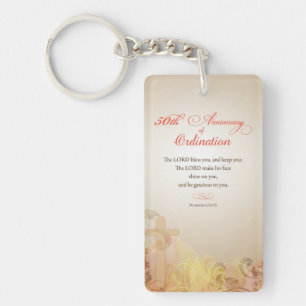 Priest, 50th Anniversary of Ordination Blessing Keychain