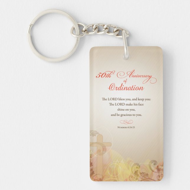 Priest, 50th Anniversary of Ordination Blessing Keychain (Front)