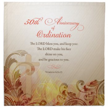 Priest  50th Anniversary Of Ordination Blessing Napkin by Religious_SandraRose at Zazzle