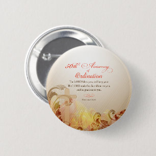 Priest, 50th Anniversary of Ordination Blessing Pinback Button