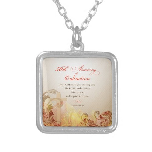 Priest 50th Anniversary of Ordination Blessing Silver Plated Necklace