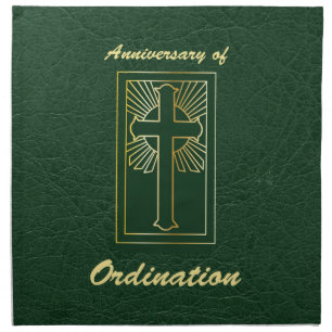 Priest Anniversary of Ordination Leather Look Cloth Napkin