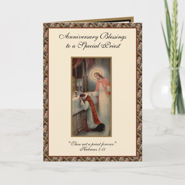 Priest Anniversary Ordination Altar Jesus Poem Card (Front)