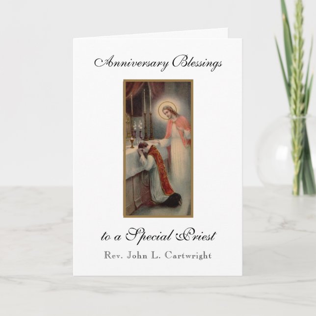 Priest Anniversary Ordination Altar Jesus Poem Card (Front)