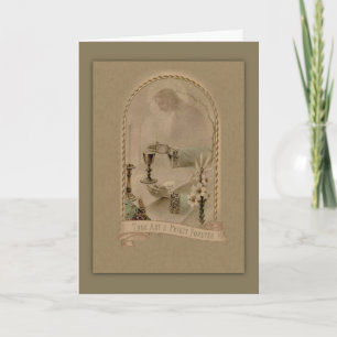Priest Anniversary Ordination Chalice Jesus Card