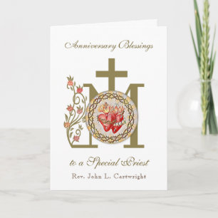 Priest Anniversary Ordination Virgin Mary Jesus Card