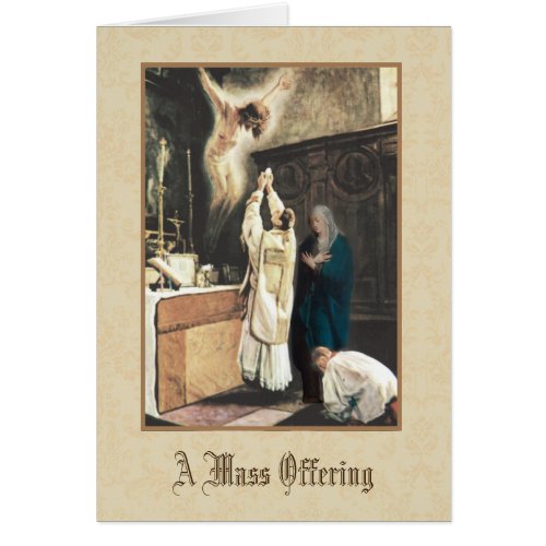 Priest at the Altar Catholic Mass Offering Card