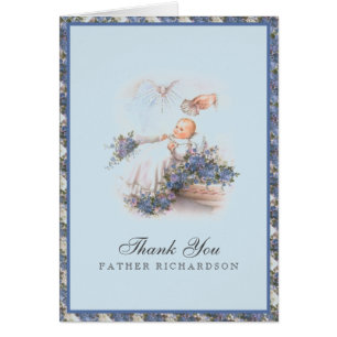 Priest Baptismal Thank You Baby  Cards