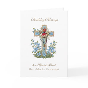 Priest Birthday Blessings Celebration Virgin Mary  Card