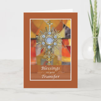Priest Blessings on Transfer Gold Look Monstrance Card