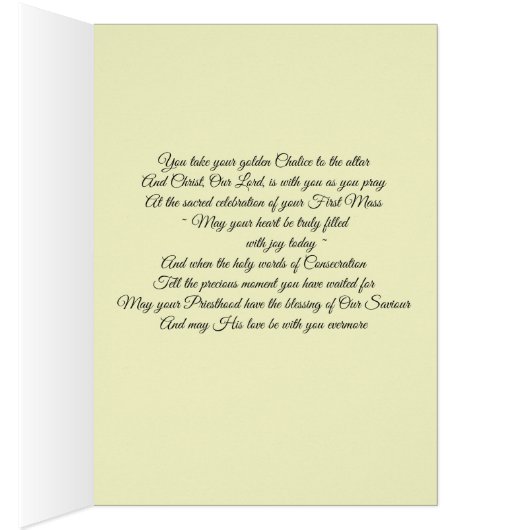 Priest celebrates his first Mass (Inside (Right))