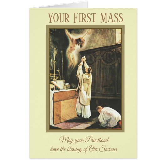 Priest celebrates his first Mass Cards (Front)