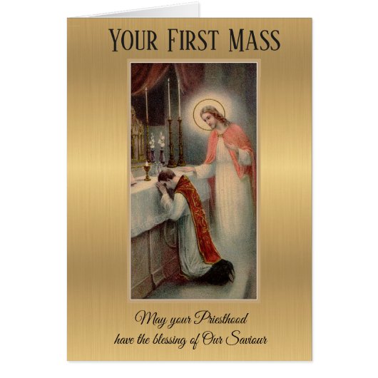 Priest celebrates his first Mass Cards (Front)