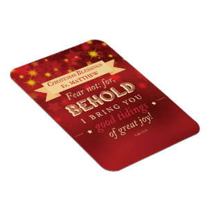 Priest Christmas Blessings Red, Gold Stars Magnet