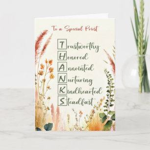 Priest Clergy Appreciation Day Thanks Acrostic Card